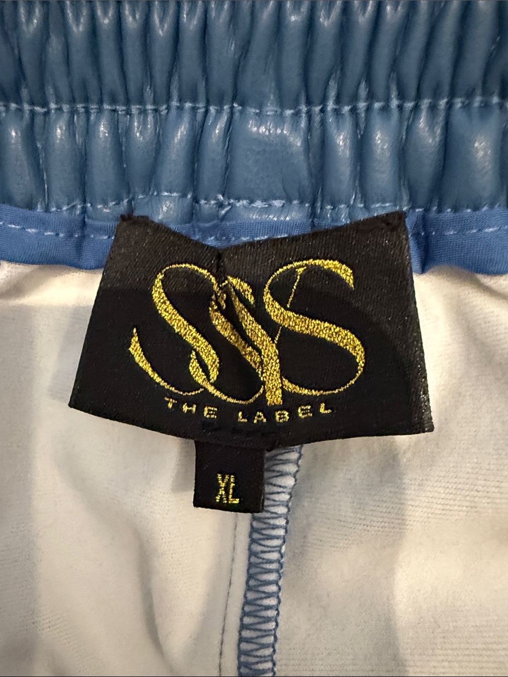 SSYS Blue Faux Leather Skort with Clean Waistband - Picture 4 of 8